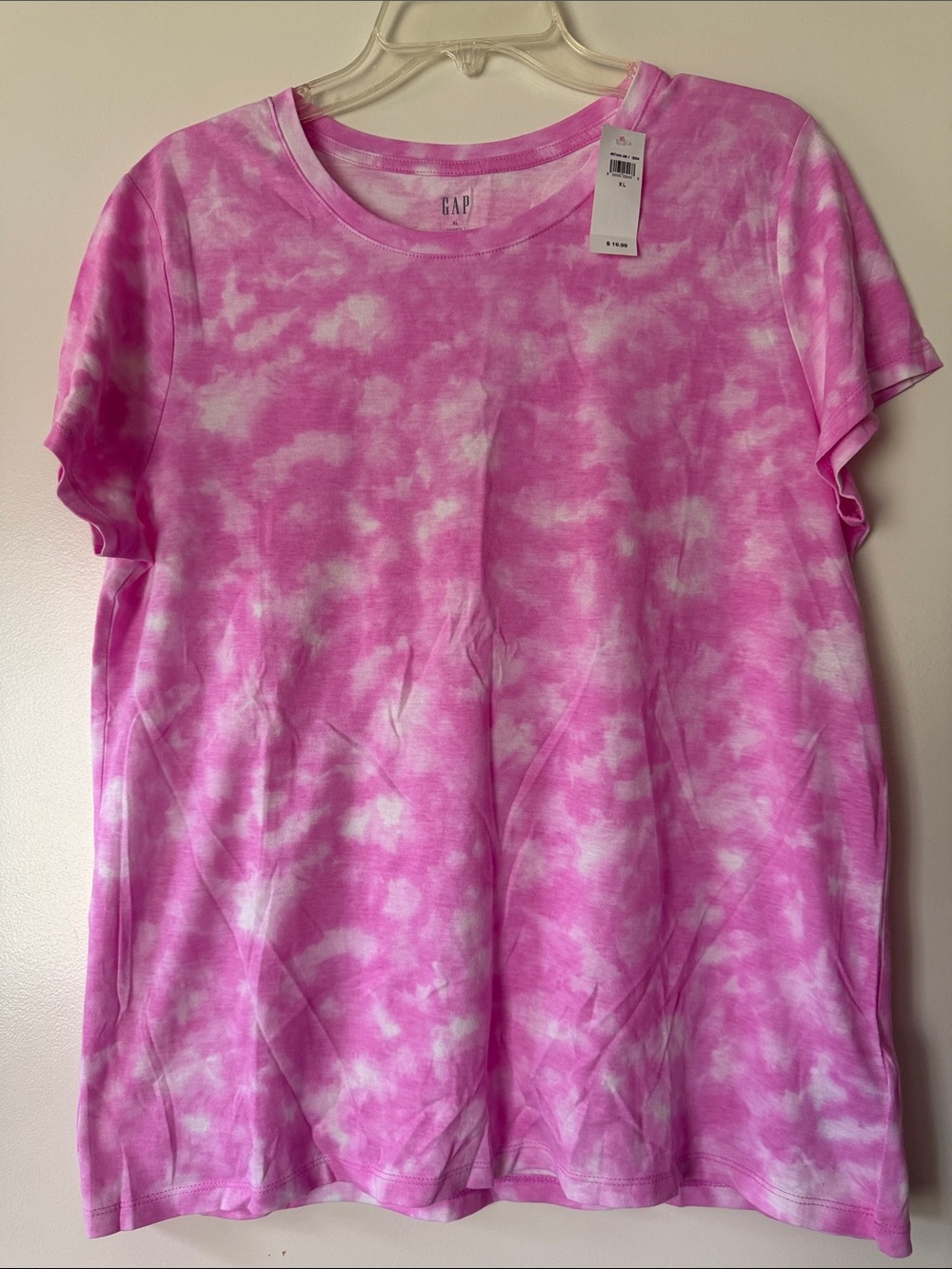 GAP Pink and White Tie-Dye Short Sleeve Tee